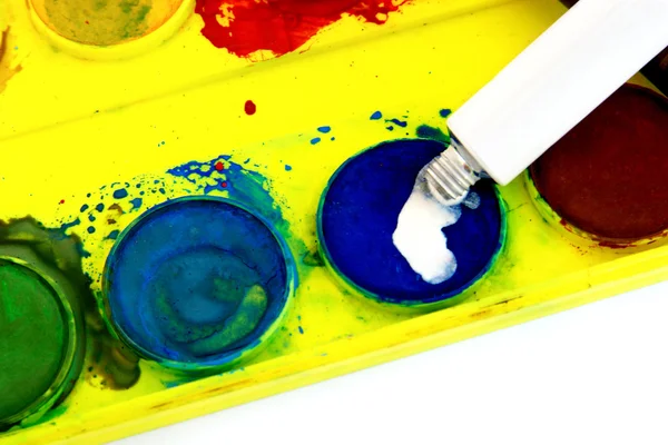 Used watercolors — Stock Photo, Image