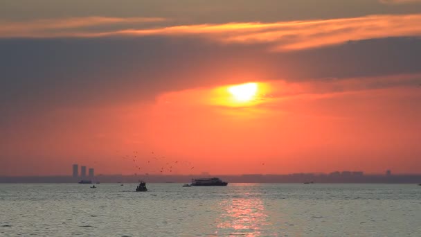 Zee van Marmara op zonsondergang — Stockvideo