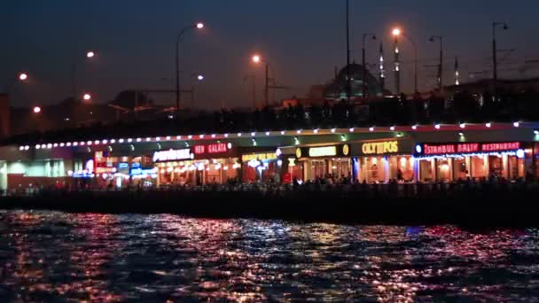 Galata Bridge, Istanbul — Stock Video
