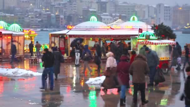 Het sneeuwt in istanbul — Stockvideo