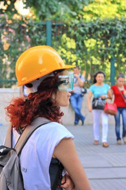 Demonstrator at Istiklal Street clipart