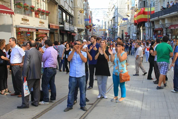 Demonstração na Rua Istiklal — Fotografia de Stock