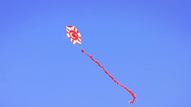 Cerf-volant contre ciel bleu clair — Video