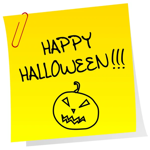 Sheet of paper with Happy Halloween message — Stock Photo, Image