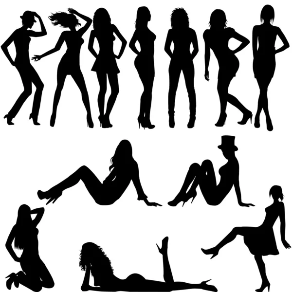 Set of sexy women silhouettes — Stock Photo, Image