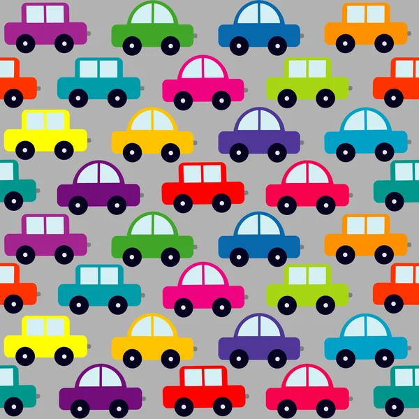 Seamless pattern with cartoon cars — Stock Photo, Image