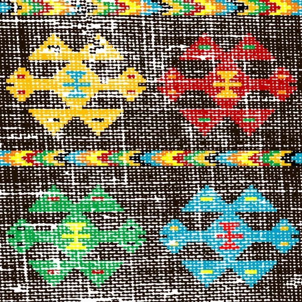 Oude doek of tapijt met etnische motieven — Stockfoto