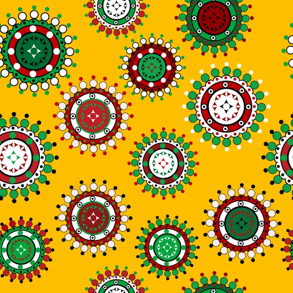 Floral seamless pattern over yellow background — Stock Photo, Image