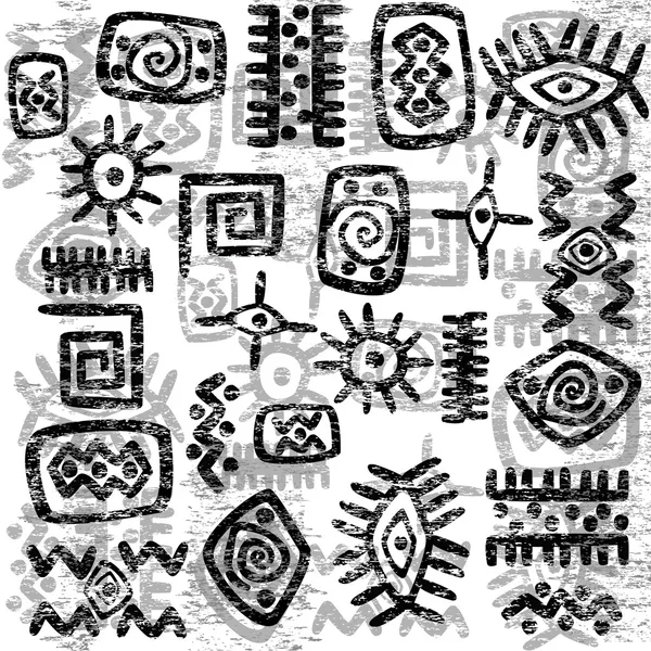 Grunge African symbols background — Stock Photo, Image