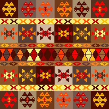 Etnic motifs background, carpet with folk ornaments clipart