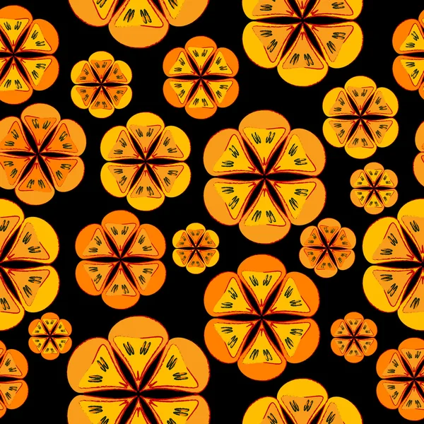 Narancssárga virágok háttér zökkenőmentes minta — Stock Fotó