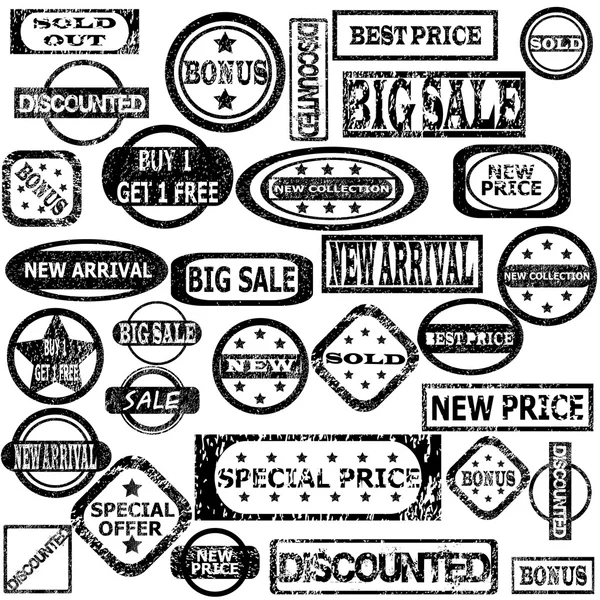 Grunge razítka s prodejem zprávami — Stock fotografie