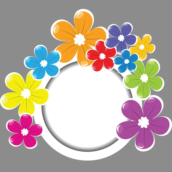 Rám s barevnými květy — Stock fotografie