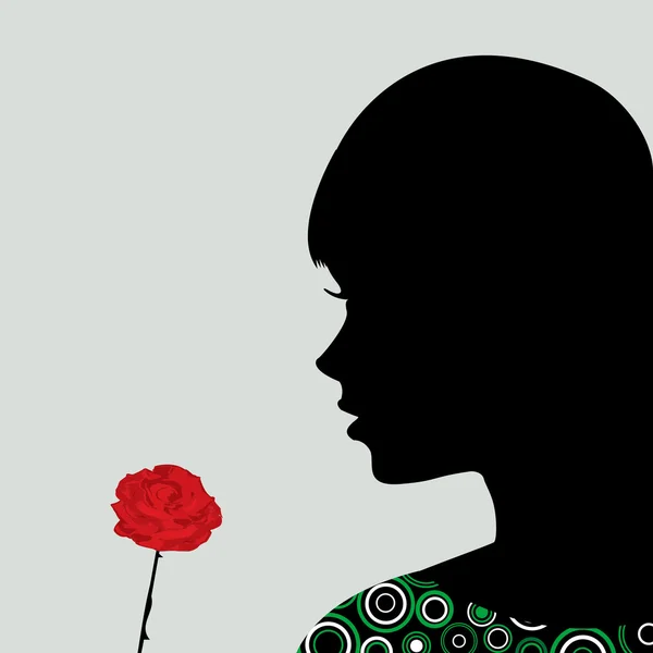 Dziewczyna zapachu róży — Zdjęcie stockowe
