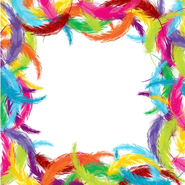 Marco hecho de plumas de colores — Foto de Stock