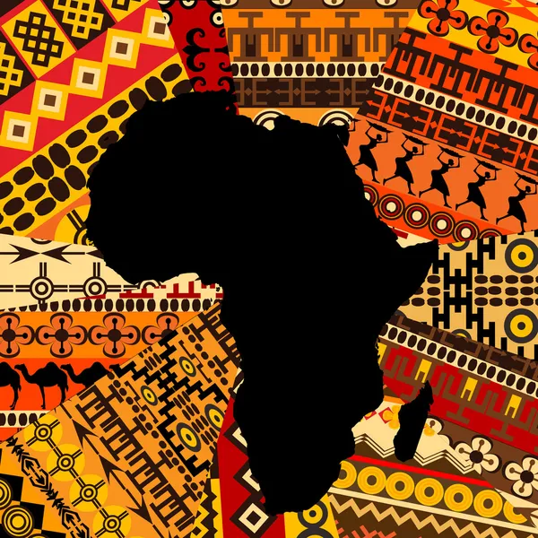 África mapa sobre antecedentes étnicos —  Fotos de Stock