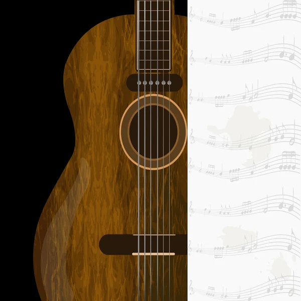 Wood acoustic guitar — Stock Photo, Image