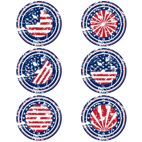 Rubber stamps with USA flag — Stock Photo, Image