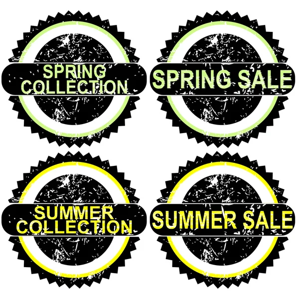 Spring sale and summer sale rubber stamps — Stock Photo, Image