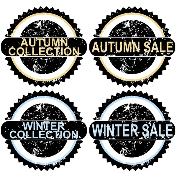 Autumn sale and winter sale rubber stamps — Stock Photo, Image