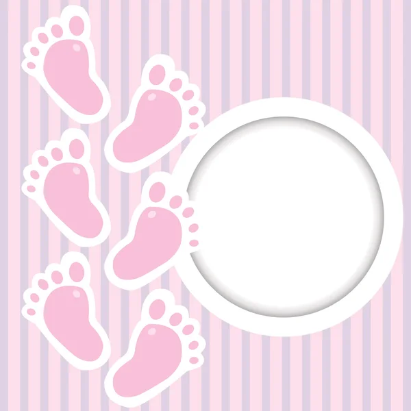 Bebek adımları ile Pink Çerçeve — Stok fotoğraf