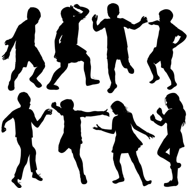 Ensemble de silhouettes actives pour enfants — Photo