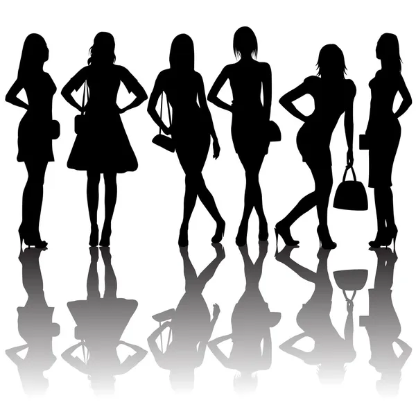 Fashion silhouettes of women — Stock Photo, Image
