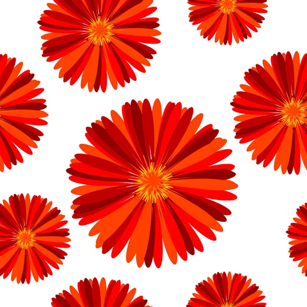 赤い花を持つシームレスな花柄 — ストック写真