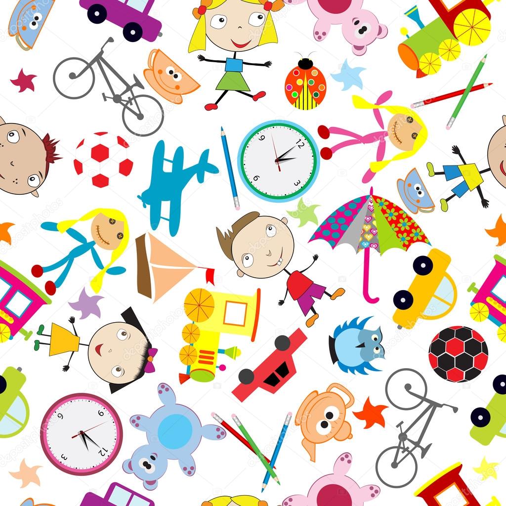 Seamless pattern with toys, background for kids — Stock ...