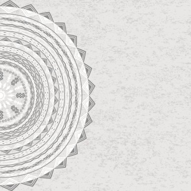 Grunge daire süsleme aşiret motifleri ile