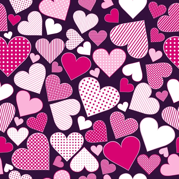Απρόσκοπτη μοτίβο με ροζ καρδιές — Φωτογραφία Αρχείου