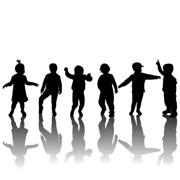 Silhouettes of children and shadows — Stock Photo, Image
