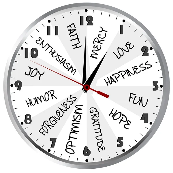 Clock with positive feelings — Stock Photo, Image