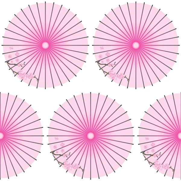 Parapluie Japonais Traditionnel Fond Sans Couture — Image vectorielle