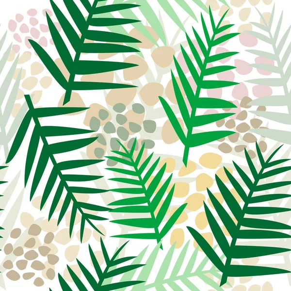 Abstract Seamless Tropical Fern Leaf Background — Stock Vector