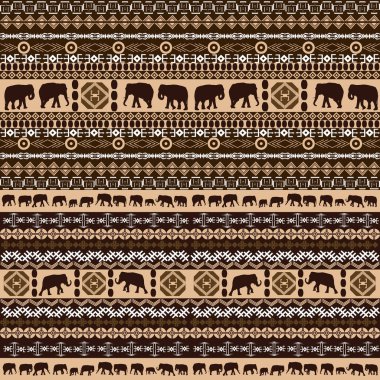Fillerin siluetleri ile Afrika sembolleri ve motifleri