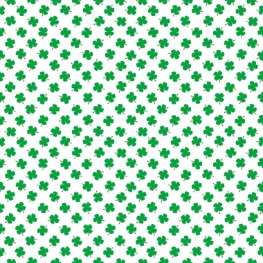 Beyaz arkaplanda benek biçiminde yoncalar olan pürüzsüz desen