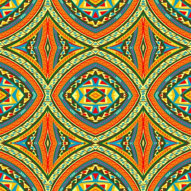 Kaleydoskop geometrik kusursuz arka plan ve etnik Afrika motifleri