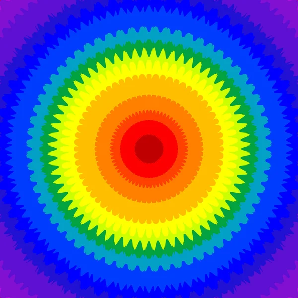 Cercle Concentrique Aux Couleurs Des Chakras — Image vectorielle