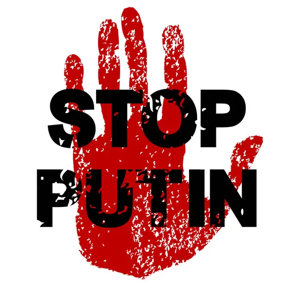 Stop Putin Koncept Lidskou Rukou — Stockový vektor