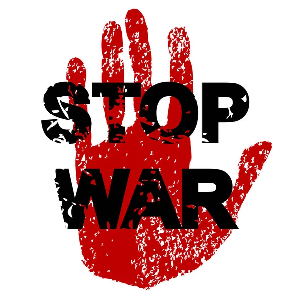 Stop War Concept Avec Main Humaine — Image vectorielle