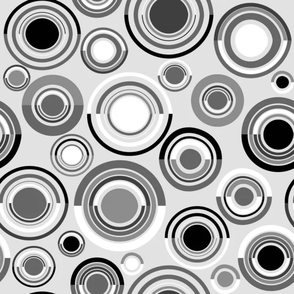 Чорно Білий Безшовний Фон Колами Круглими Формами — стоковий вектор