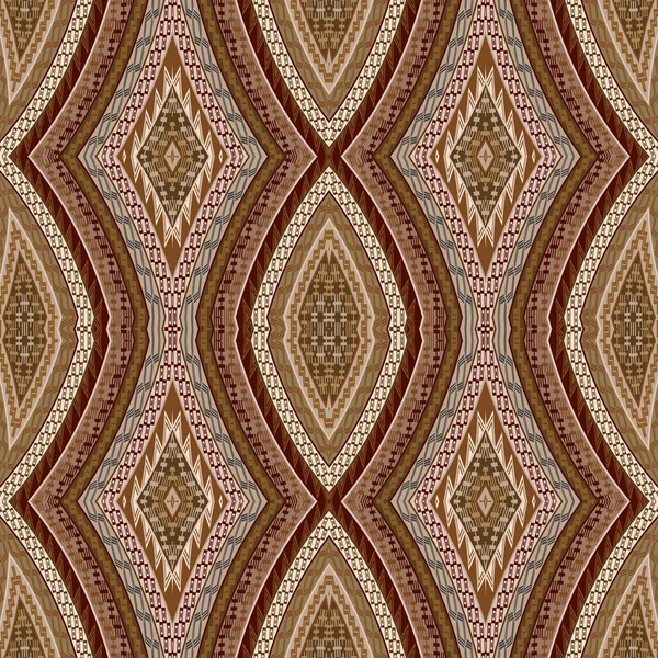 Motif Géométrique Décoratif Sans Couture Avec Des Motifs Ethniques Marron — Image vectorielle