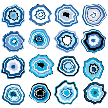 Mavi akik taşları beyaz arkaplanda izole edildi