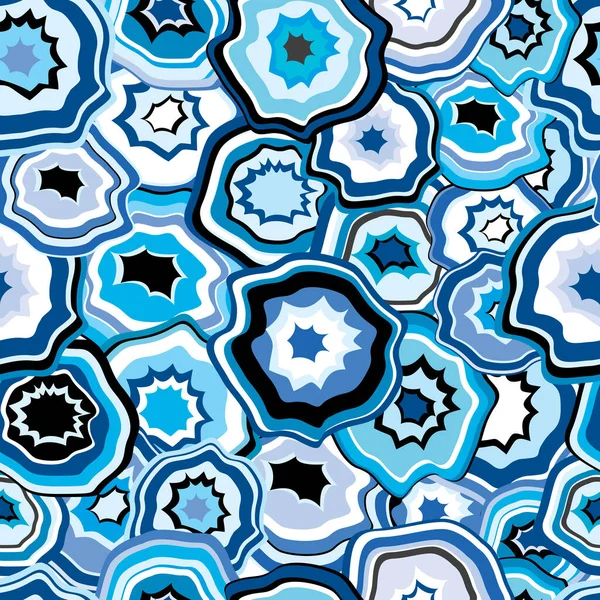 Kék Agate Kövek Textúra Zökkenőmentes Háttér — Stock Vector