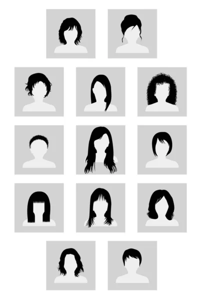 Ensemble Icônes Profil Avatar Féminin — Image vectorielle