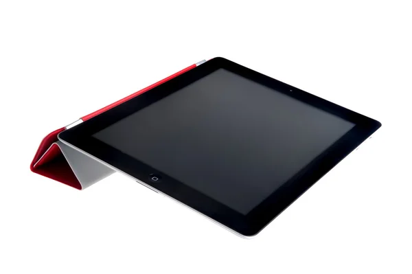 Tablet toque gadget computador em estojo de transporte — Fotografia de Stock