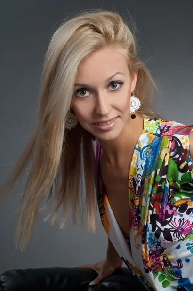 Blond meisje gezicht — Stockfoto