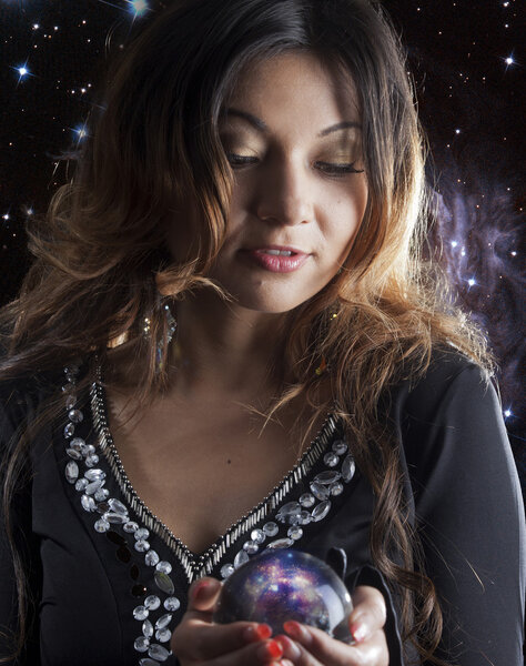 Fortuneteller with crystal ball