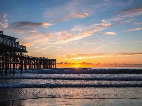 Sunset Pier Pacific Beach San Diego — Stock Photo, Image